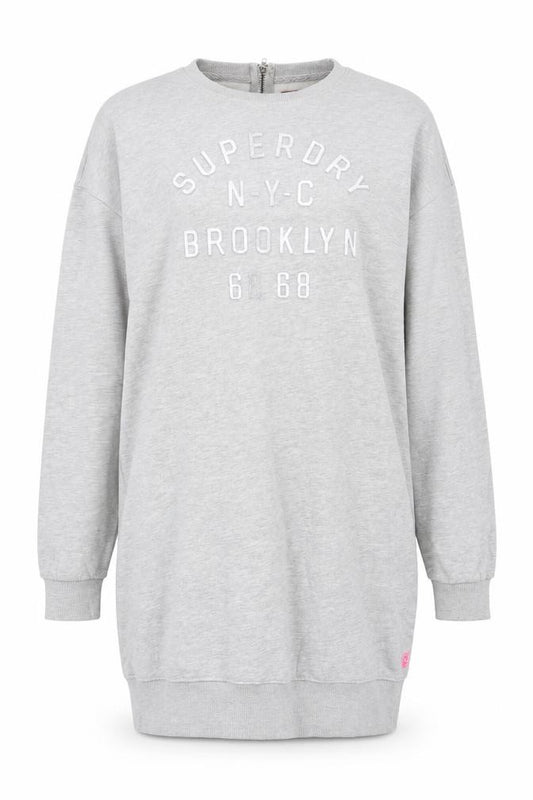 Superdry Women Grey XL Pullover Sweatshirt with Logo Detail