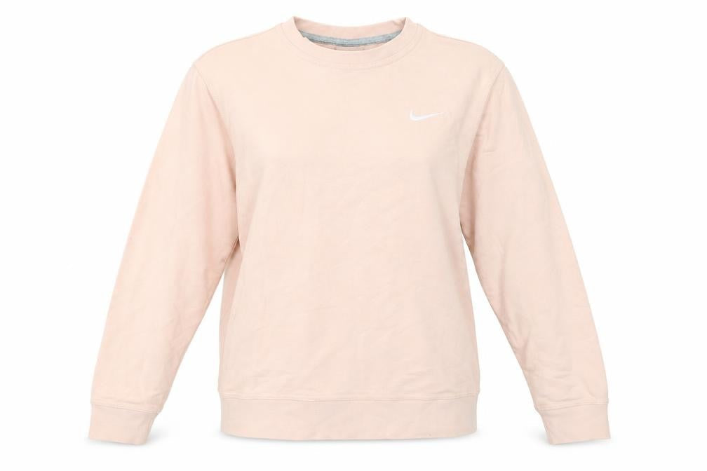 Nike Women Pink Crew Neck Pullover Sweatshirt Size M Cotton