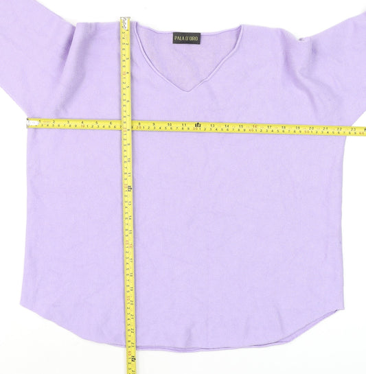 Pala D’Oro Women’s Purple V-Neck Long Sleeve Pullover Jumper L/XL