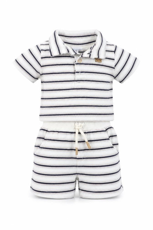Calvin Klein Unisex Baby Multicoloured 3-6M Striped Jersey Shorts Set