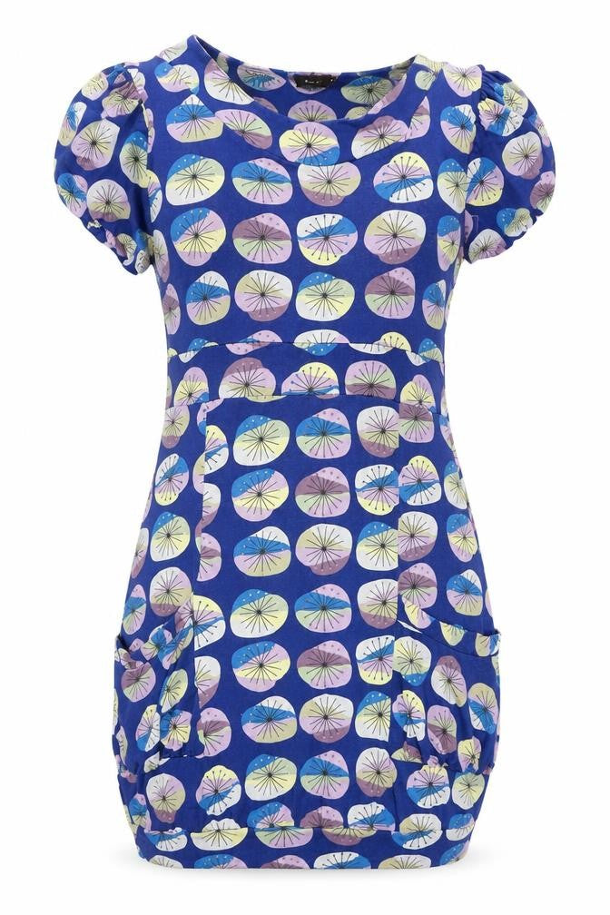 Amani Women’s Blue Geometric Short Sleeve Bodycon Dress Size 4