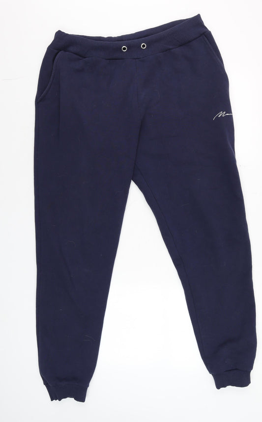 BoohooMAN Men's Blue XL Jogger Sweatpants Tapered Fit