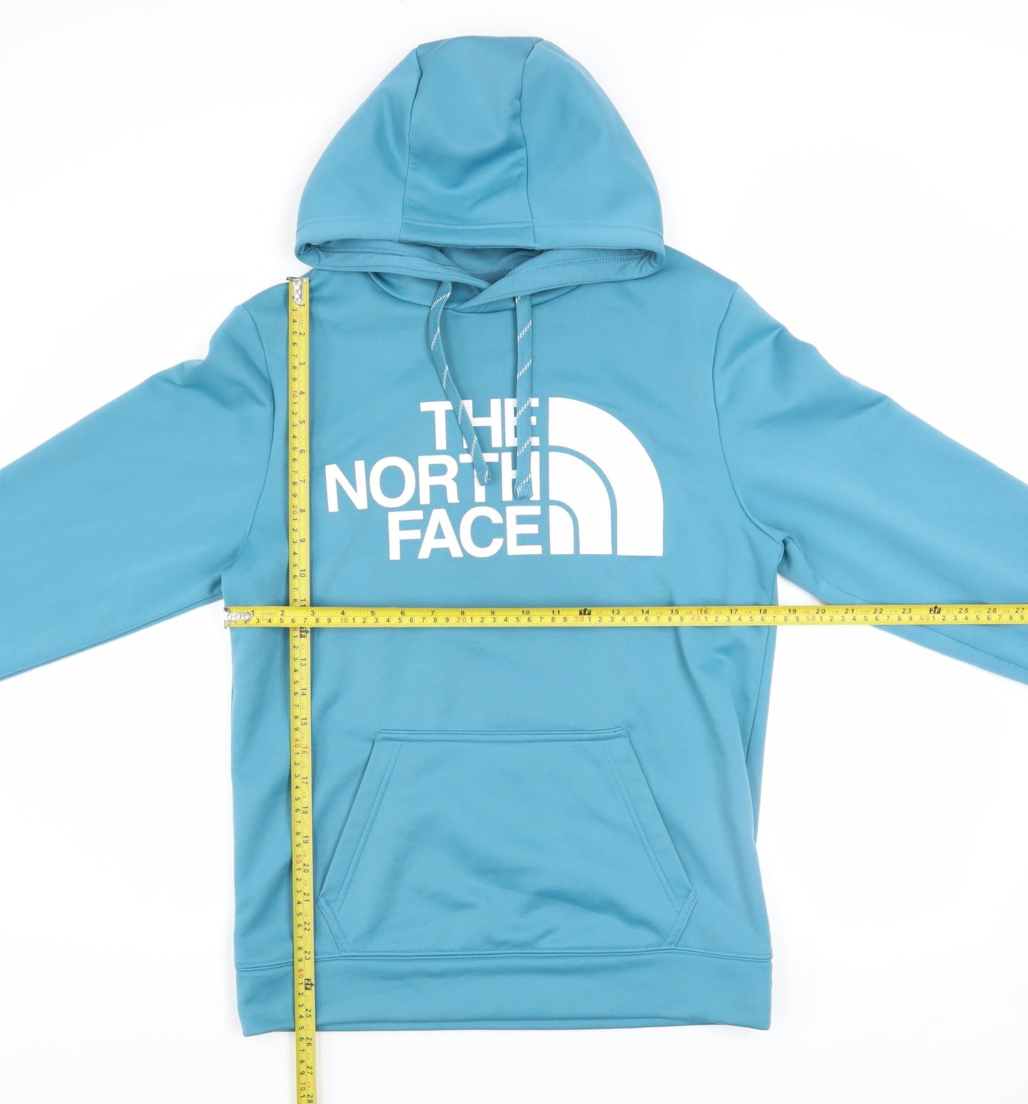The North Face Men's Blue Pullover Hoodie Size S Fleece Logo Outdoor