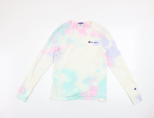 Champion Unisex Multicoloured Tie-Dye XS Long Sleeve Cotton Top