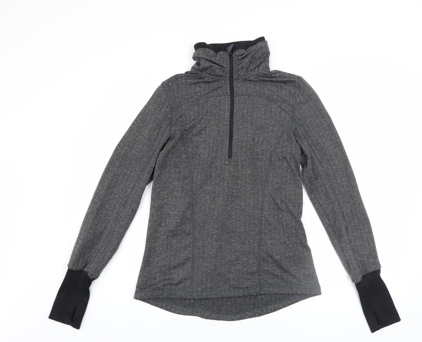 Mondetta Women's Grey 1/4 Zip Pullover Sweatshirt UK 10