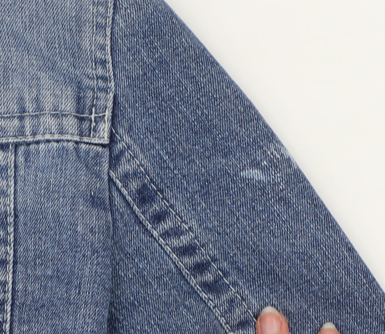 MNG Jeans Womens Blue Denim Lined Jacket Size 2XL Casual Style