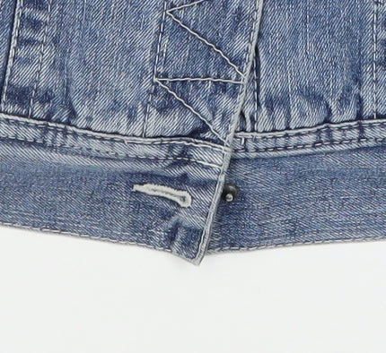 MNG Jeans Womens Blue Denim Lined Jacket Size 2XL Casual Style