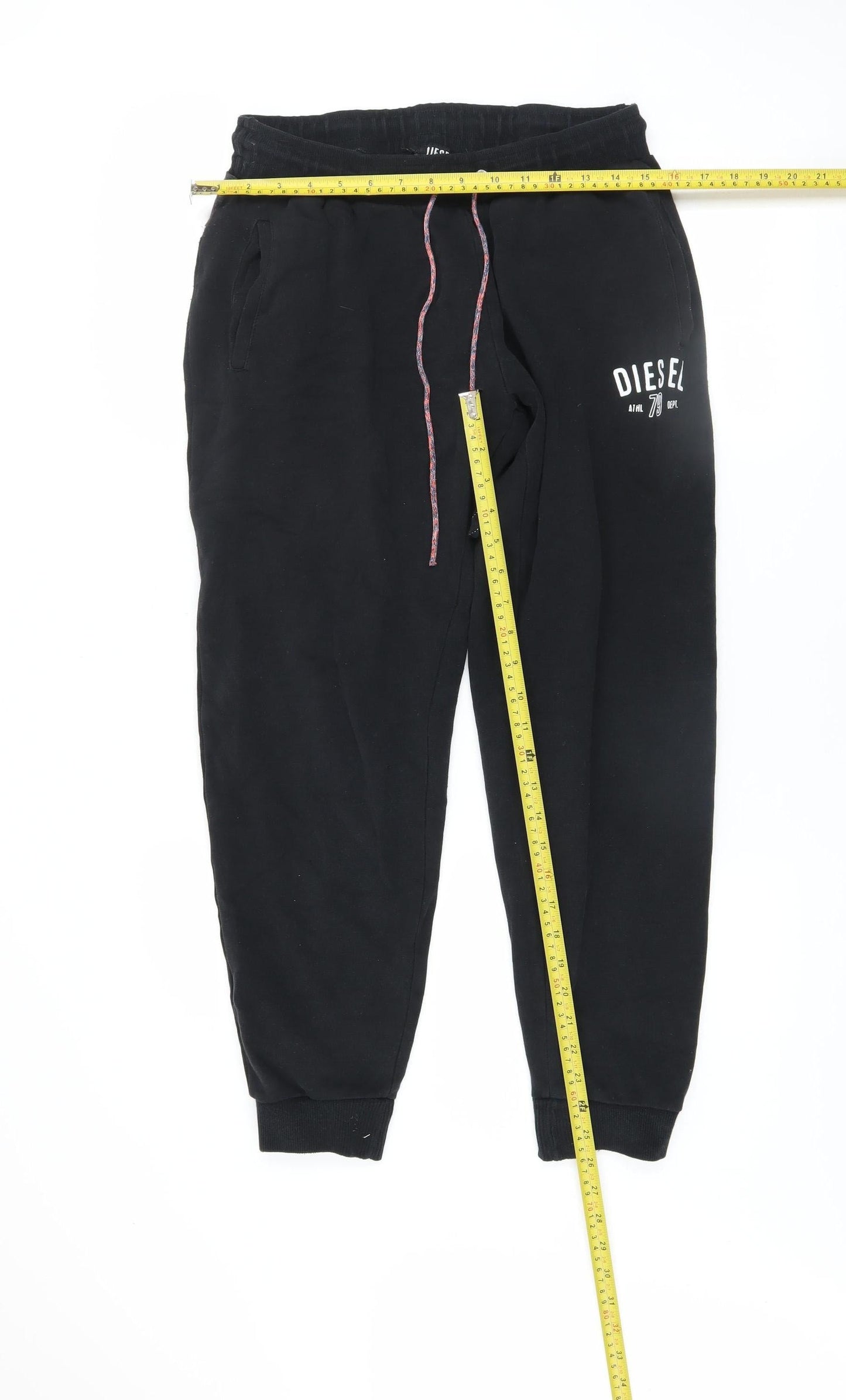 Diesel Men’s Black Fleece Jogger Trousers Size M Regular Fit