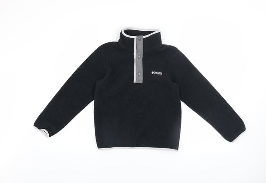 Columbia Girls Black Fleece Henley Sweatshirt Size S Outdoor Pullover