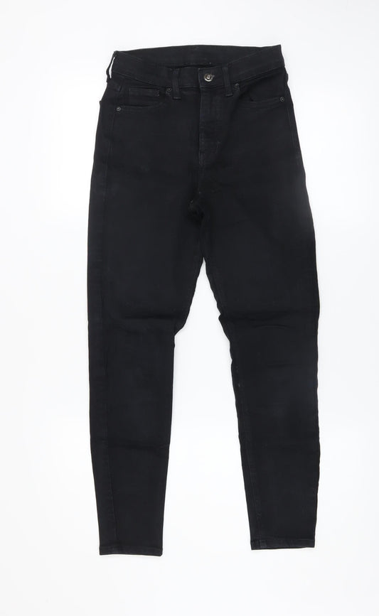 Topshop Women's Black High Rise Skinny Jeans Size 8 Regular
