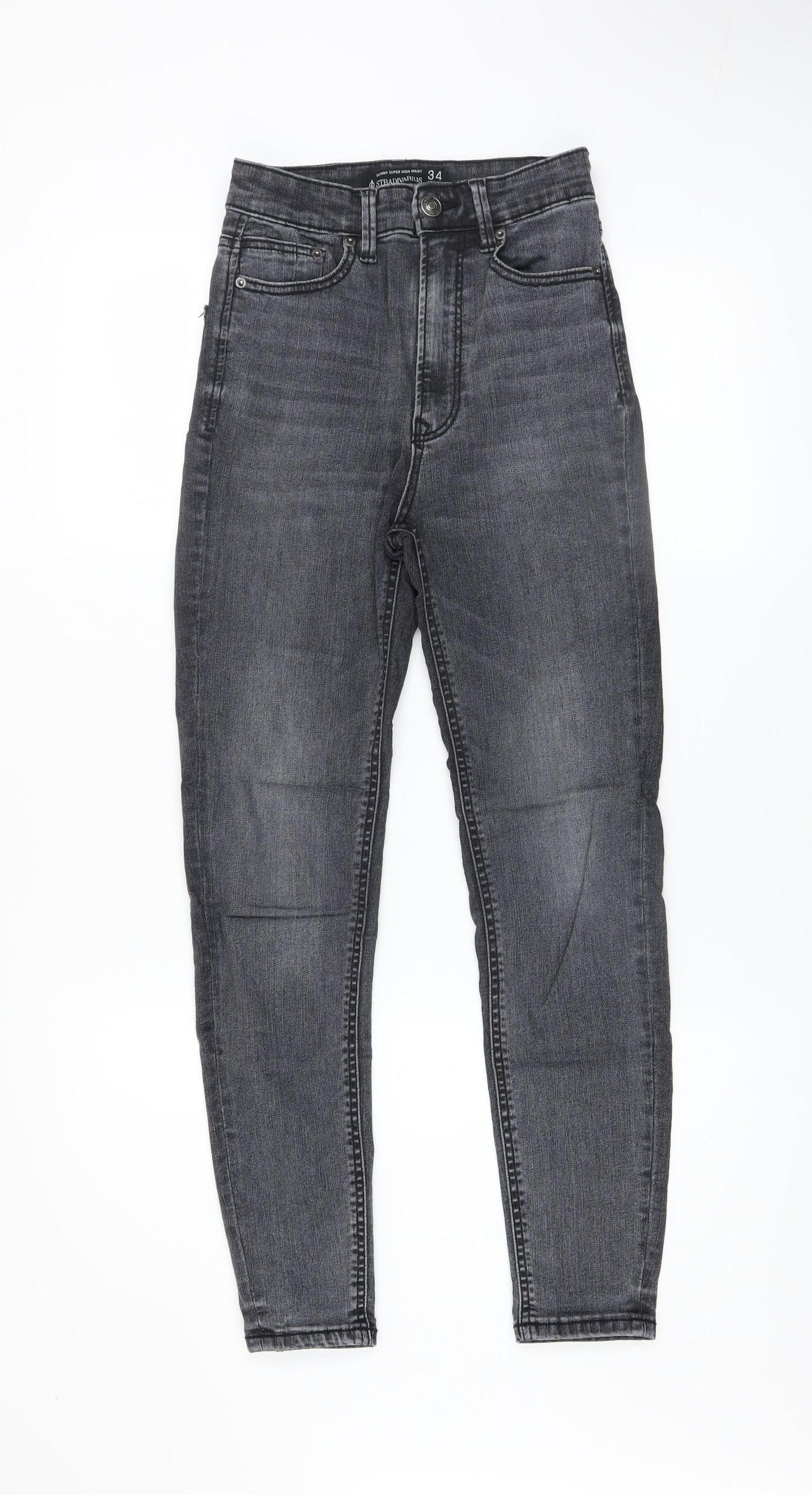 Stradivarius Women’s Grey High Waist Skinny Jeans UK 6