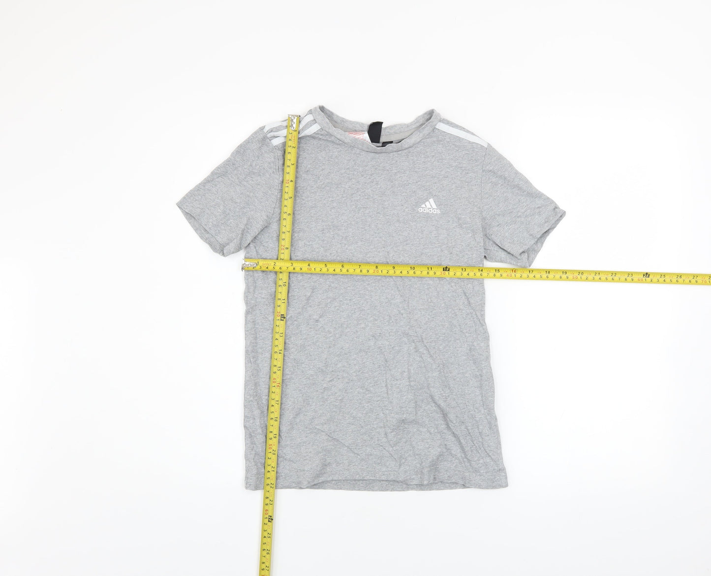 Adidas Boys Grey T-Shirt 14 Years Sports Logo Short Sleeve Top