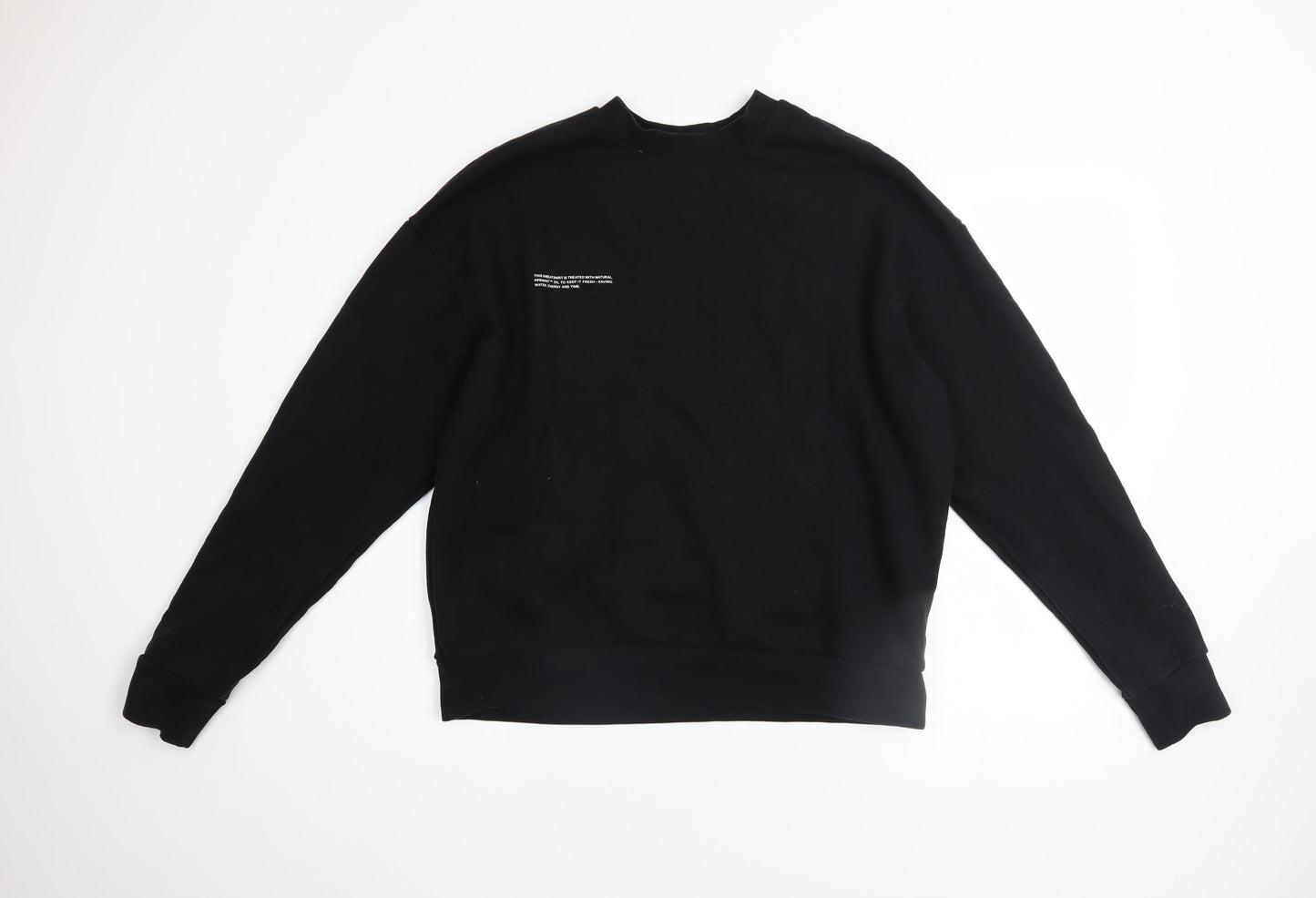 Pangaia Men's Black Long Sleeve Organic Cotton Pullover Sweatshirt M