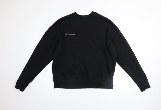 Pangaia Men's Black Long Sleeve Organic Cotton Pullover Sweatshirt M