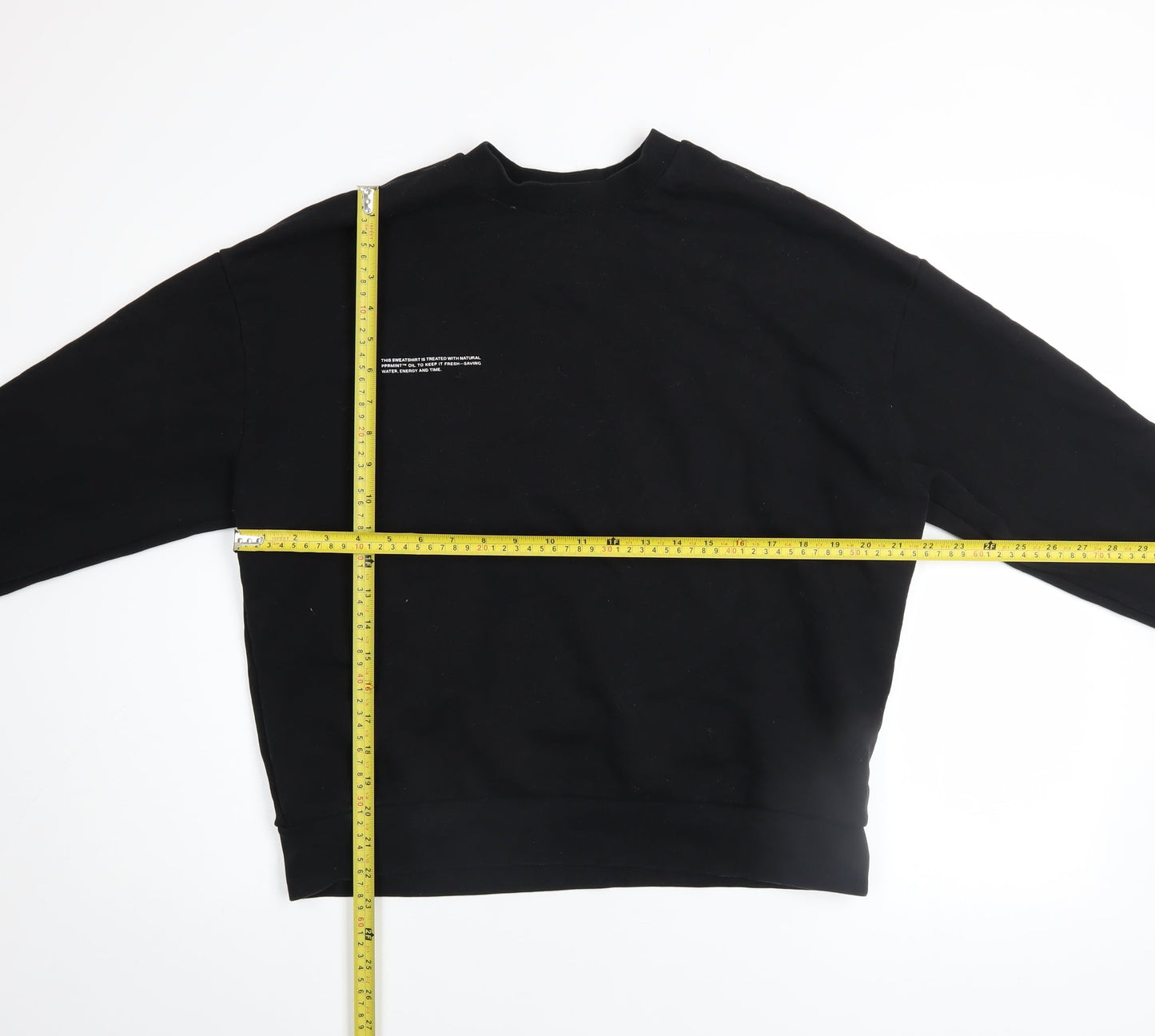 Pangaia Men's Black Long Sleeve Organic Cotton Pullover Sweatshirt M