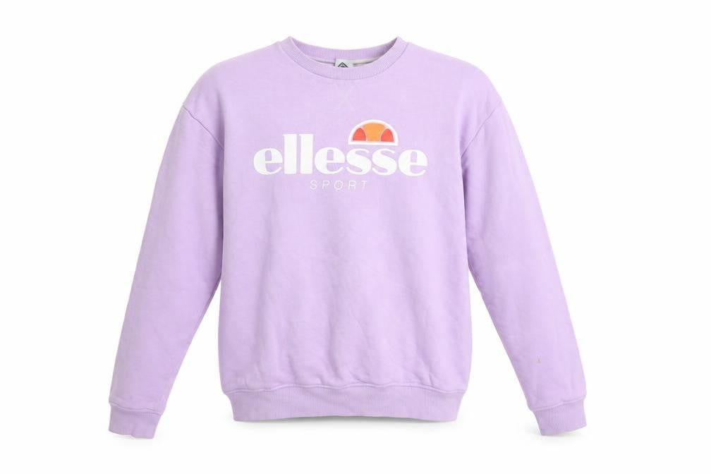Ellesse Women's Purple Logo Crew Neck Sweatshirt UK 8