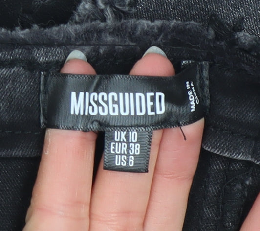 Missguided Womens Black Cropped Denim Bustier Top UK 10