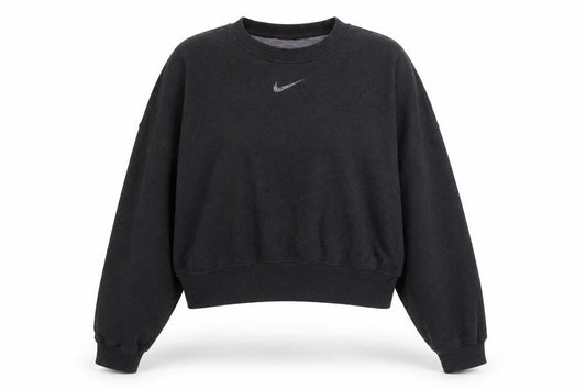 Nike Womens Black XS Pullover Sweatshirt 80% Cotton Relaxed Fit