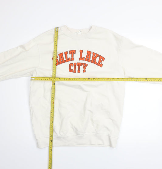 H&M Women Ivory Salt Lake City Pullover Sweatshirt XS