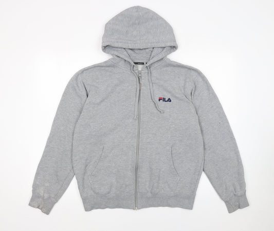 FILA Women’s Grey Full Zip Hoodie Small – Casual Athletic Sweatshirt