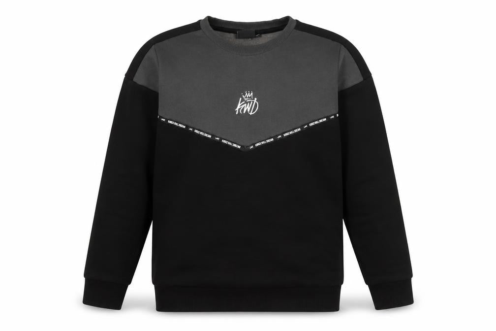 Kings Will Dream Boys Black & Grey Pullover Sweatshirt 14-15 Years Regular Fit