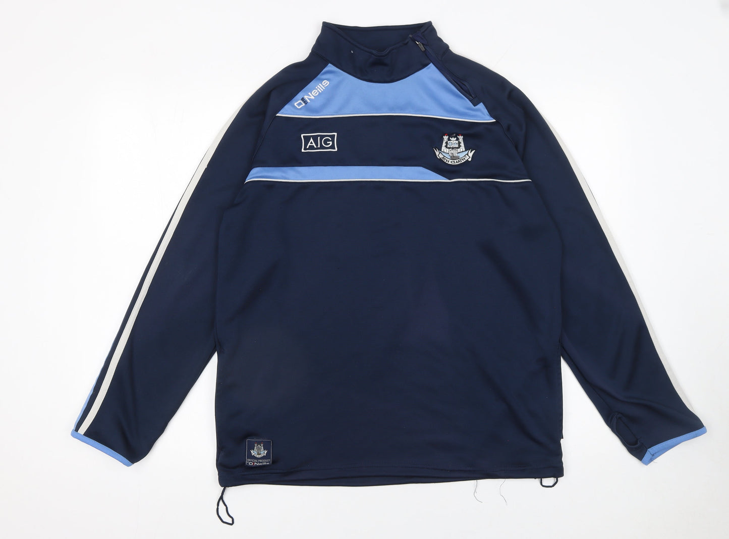 O'Neills Men's Blue 1/4 Zip Pullover Sports Sweatshirt Size L