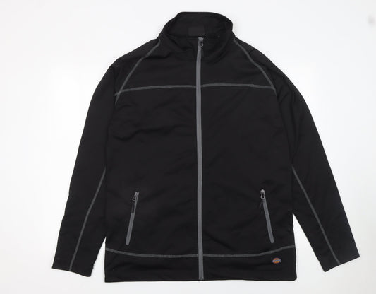 Dickies Men’s Black 2XL Softshell Track Jacket Full Zip Activewear