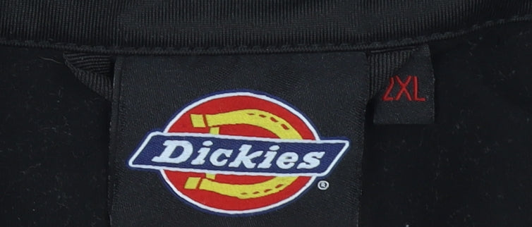 Dickies Men’s Black 2XL Softshell Track Jacket Full Zip Activewear