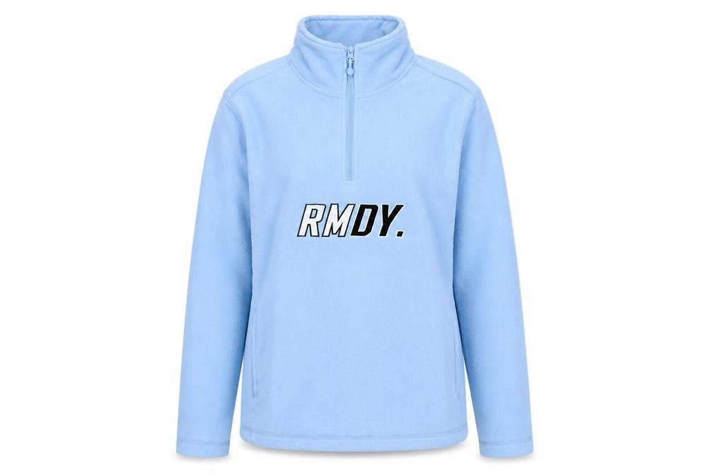 RMDY Women Blue Fleece 1/4 Zip Pullover Sweatshirt S
