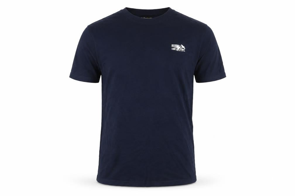 Front view of Atlas For Men Navy Blue Crew Neck Cotton T-Shirt Men's Medium