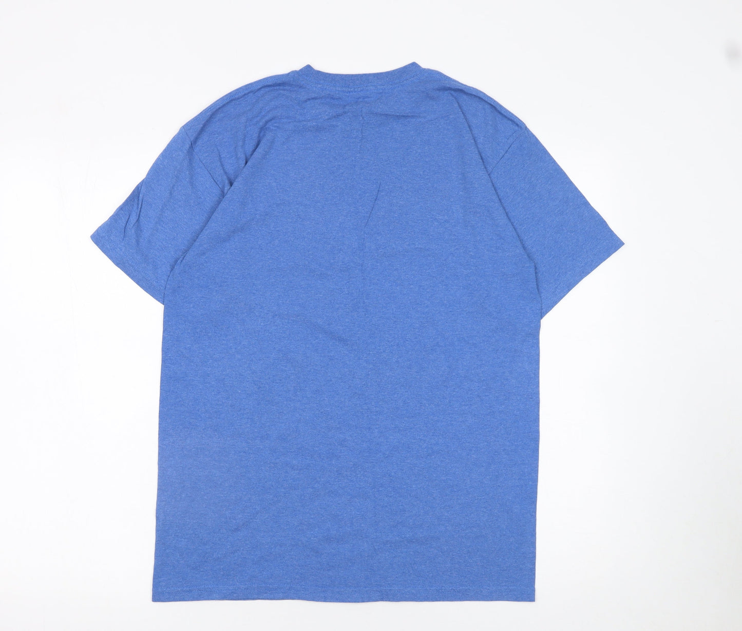 Vans Men Blue Graphic Logo T-Shirt Medium Crew Neck Cotton Blend