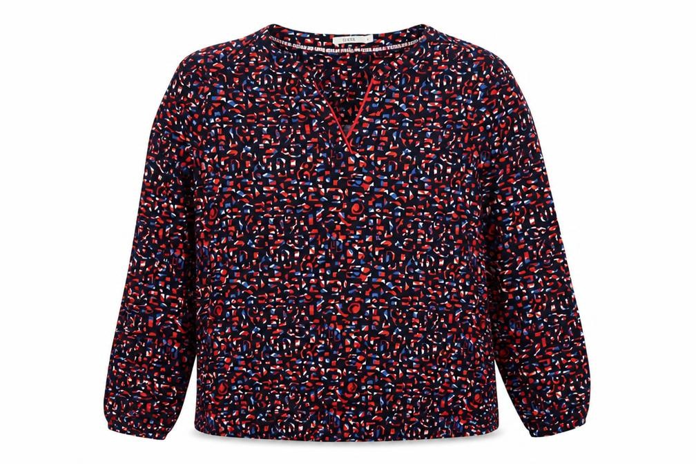 Front view of Cecil women’s multicoloured geometric viscose tunic blouse l