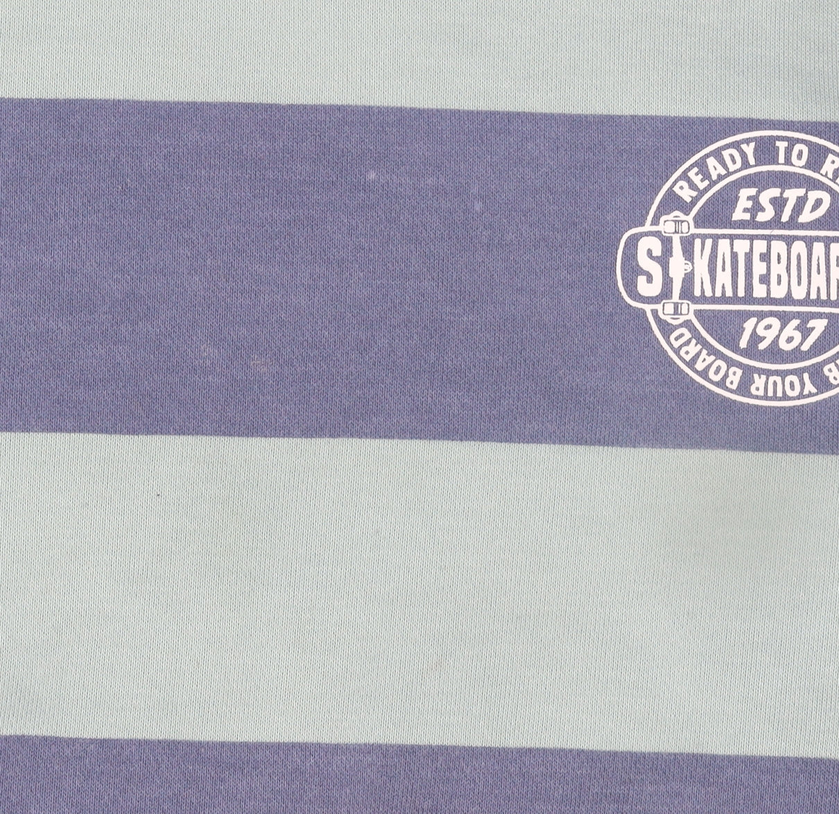 Dunnes Stores Boys Blue Striped Pullover Sweatshirt 9-10 Years Skateboarding Print