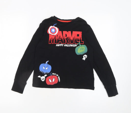 Marvel Boys Black Long Sleeve Halloween T-Shirt by George 8-9 Years