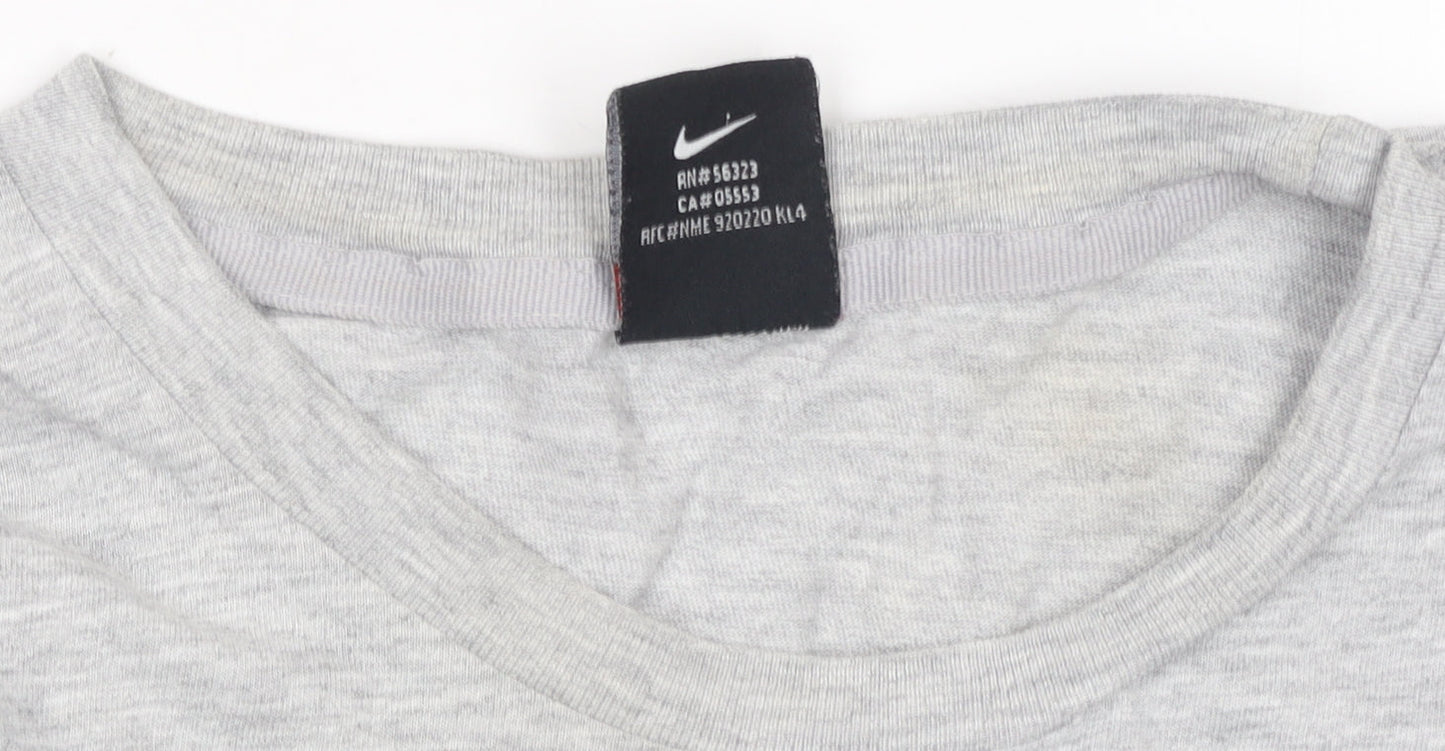 Nike Men's Grey Short Sleeve Crew Neck Cotton T-Shirt Size M