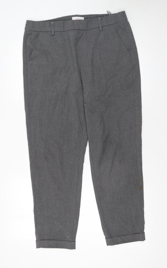 Savida Women’s Grey Cropped Tapered Trousers Size 12