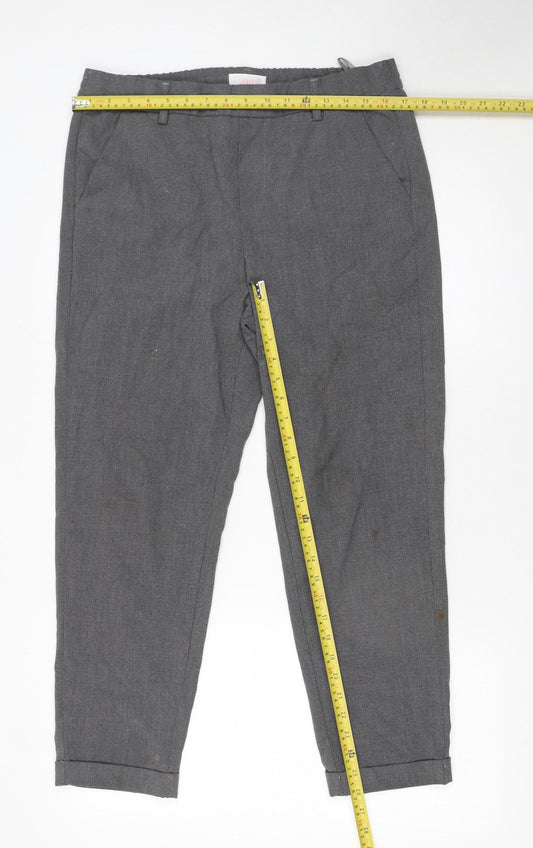 Savida Women’s Grey Cropped Tapered Trousers Size 12