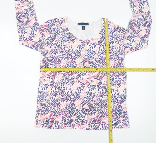 Karen Scott Women's Multicoloured Floral Long Sleeve T-Shirt Medium