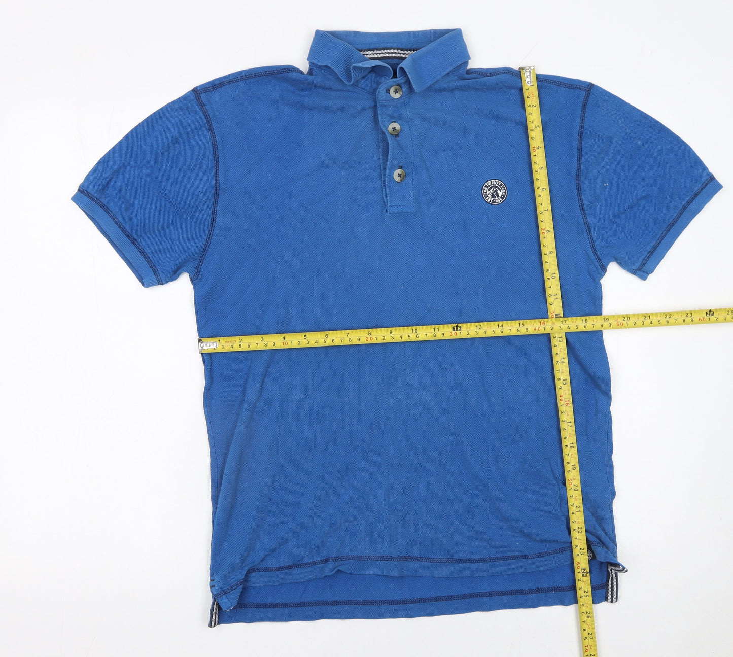Tog Twenty Four Men's Blue Cotton Short Sleeve Polo Shirt M