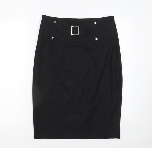 Karen Millen Women Black Size 14 Pencil Skirt with Belt