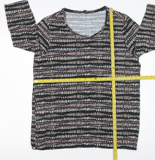 Sunday Womens Multicoloured Geometric Jersey Top XL 3/4 Sleeve