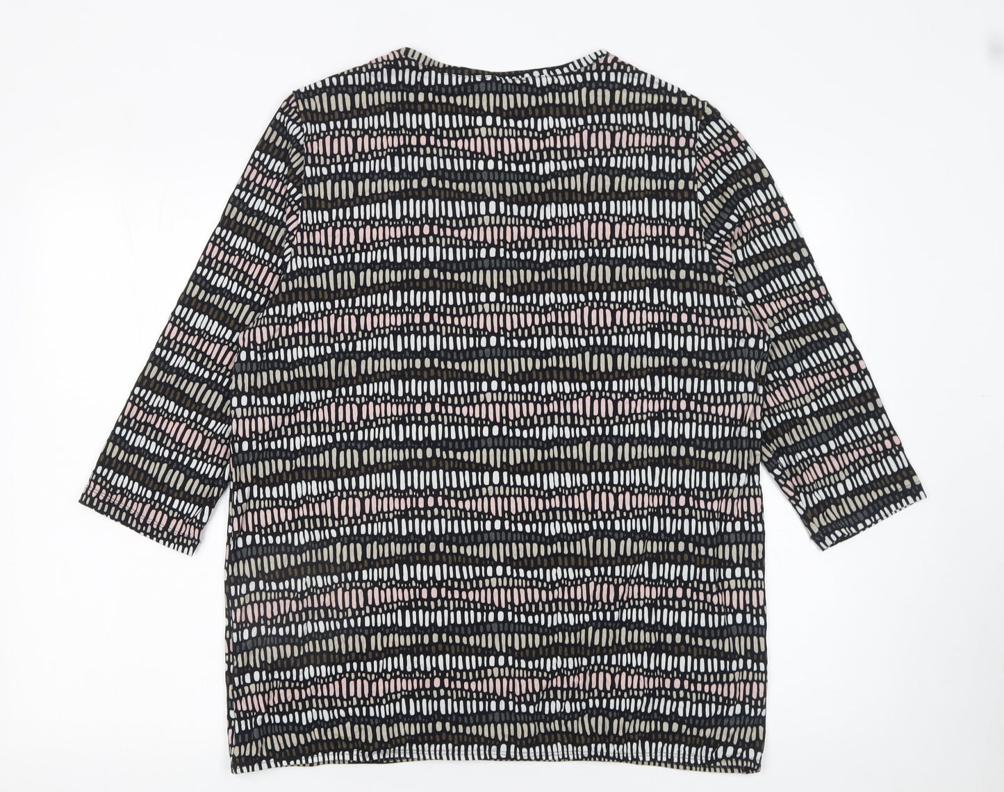 Sunday Womens Multicoloured Geometric Jersey Top XL 3/4 Sleeve