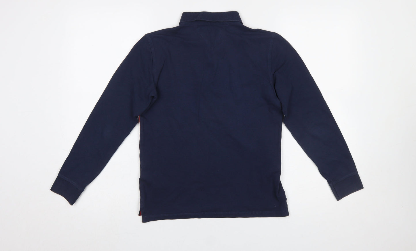 Tommy Hilfiger Boys Blue Long Sleeve Polo Shirt 13-14 Years Logo Cotton