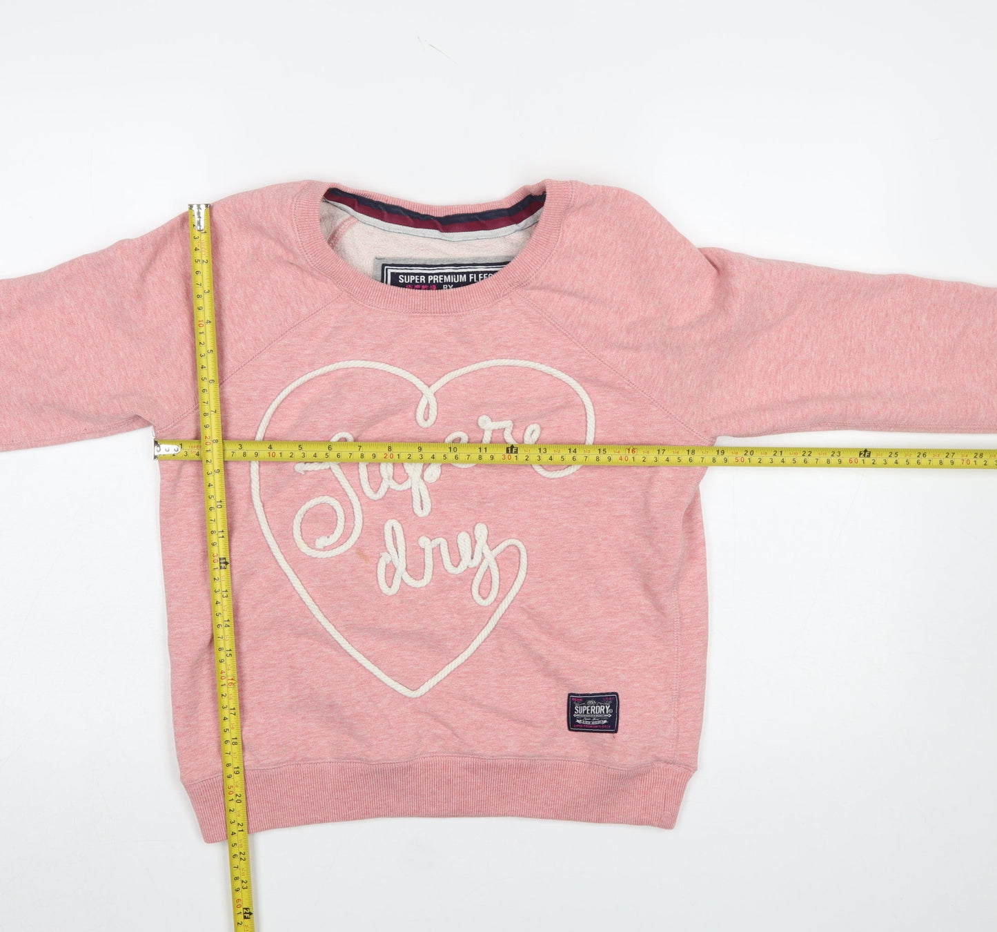 Superdry Womens Pink Pullover Sweatshirt Medium Cotton Blend