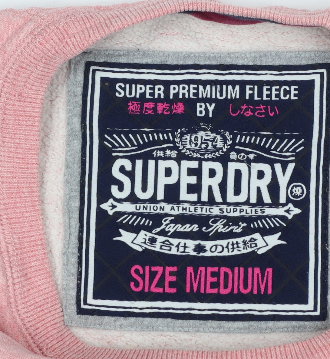 Superdry Womens Pink Pullover Sweatshirt Medium Cotton Blend