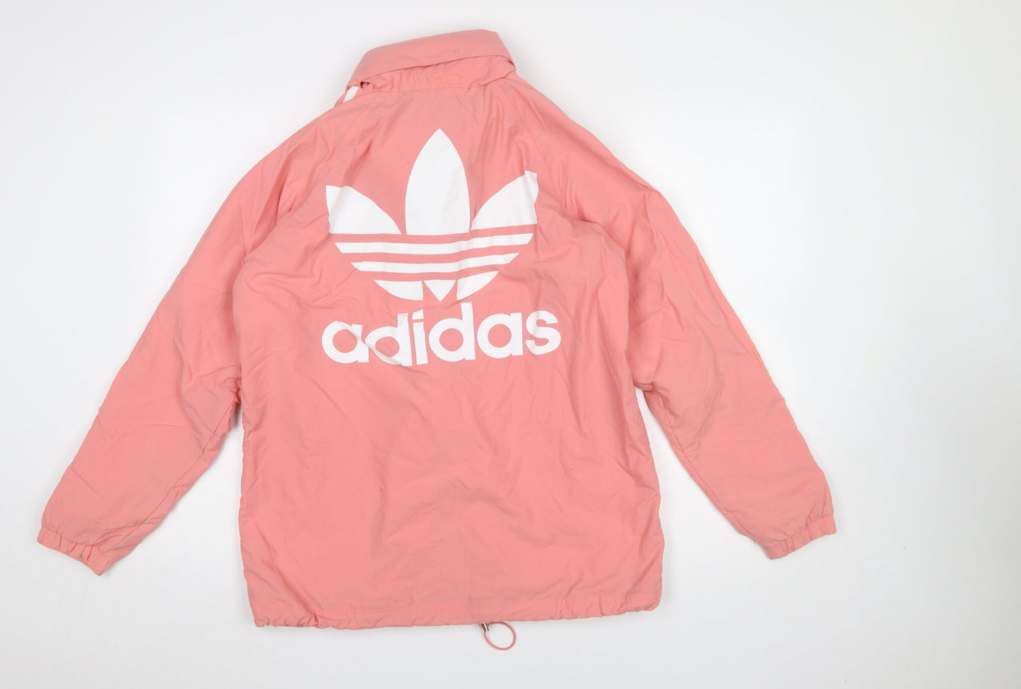 Adidas Women's Pink Logo Windbreaker Jacket UK 8