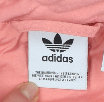 Adidas Women's Pink Logo Windbreaker Jacket UK 8