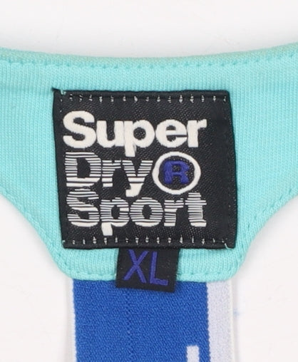 Superdry Women Blue XL Racerback Tank Top Sports Activewear