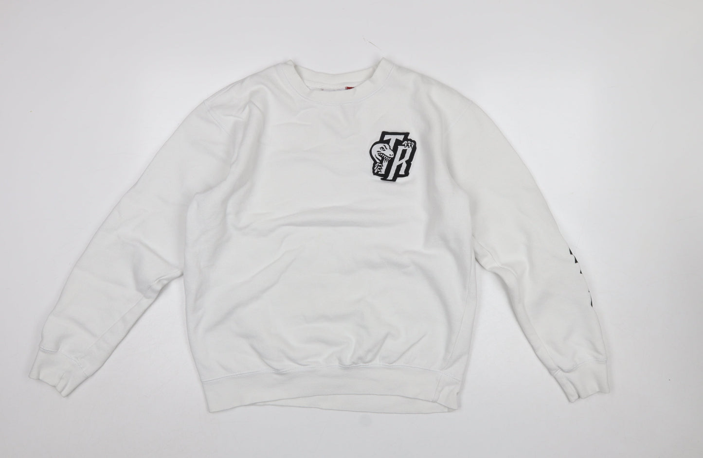 Mitchell & Ness Men's White L Pullover Sweatshirt Crew Neck Logo Sports Style