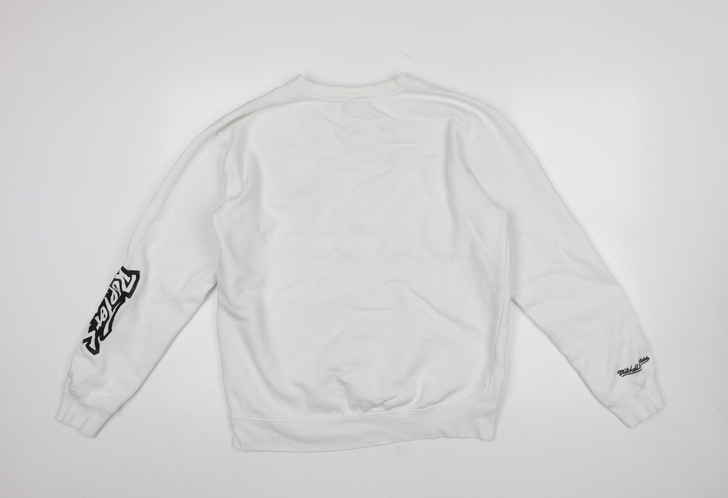 Mitchell & Ness Men's White L Pullover Sweatshirt Crew Neck Logo Sports Style